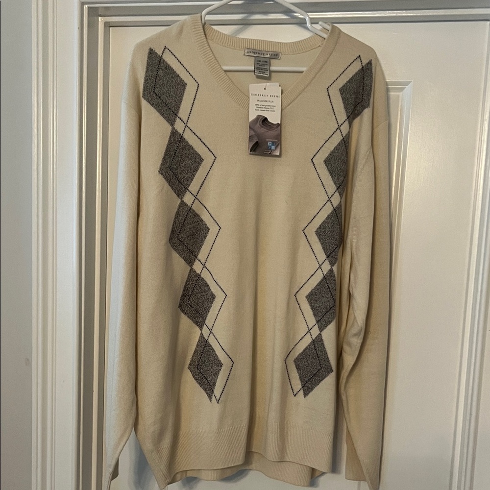2xl. Geoffrey Beene Cream Pullover Plus